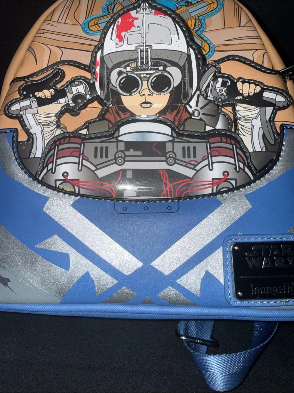 Loungefly Star Wars Podracing Mini Backpack in Peach and Light Blue